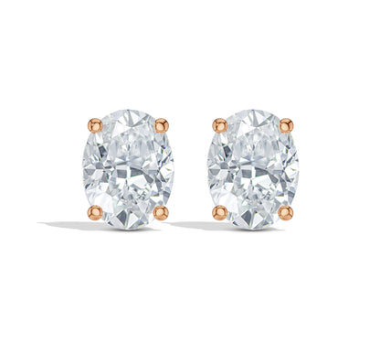 Solitaire diamond earrings in gold