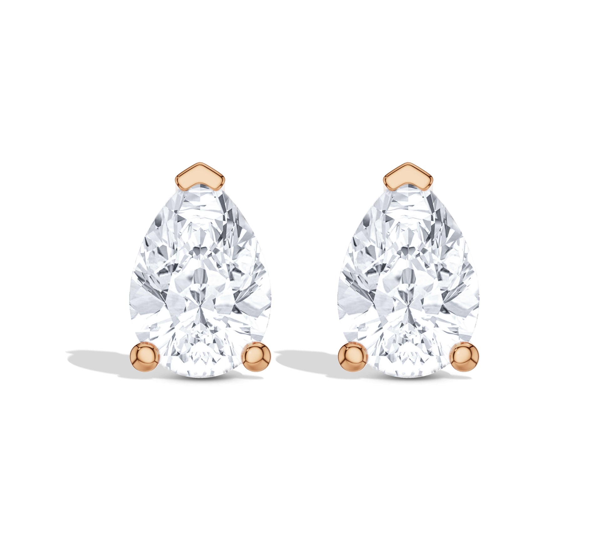 Classic pear shape diamond studs