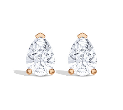 Classic pear shape diamond studs