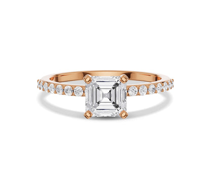 engagement ring with pave