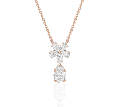 Cluster flower necklace with moissanite petals