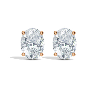 Modern oval studs in rose gold