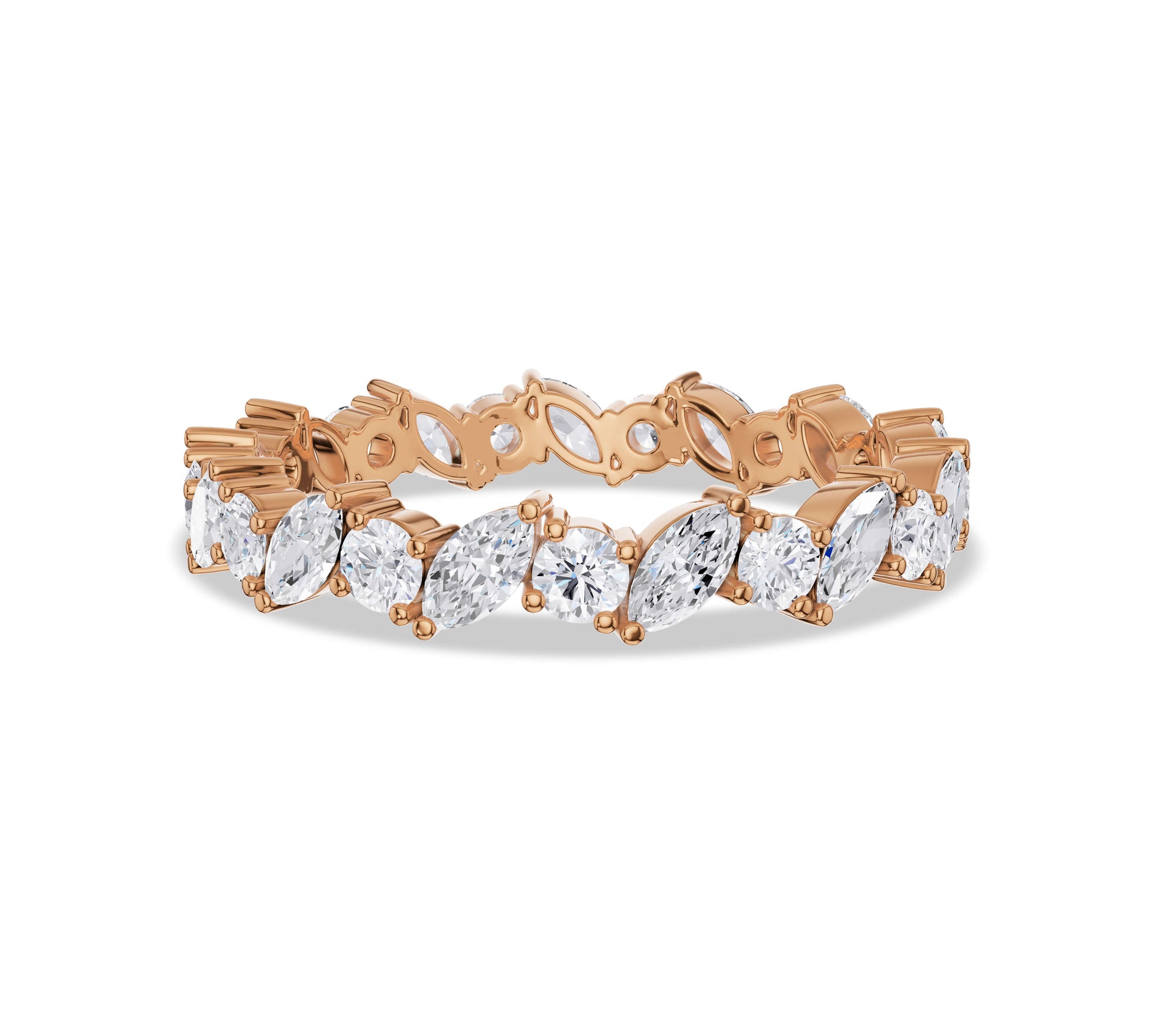 rose gold setting with marquise diamonds