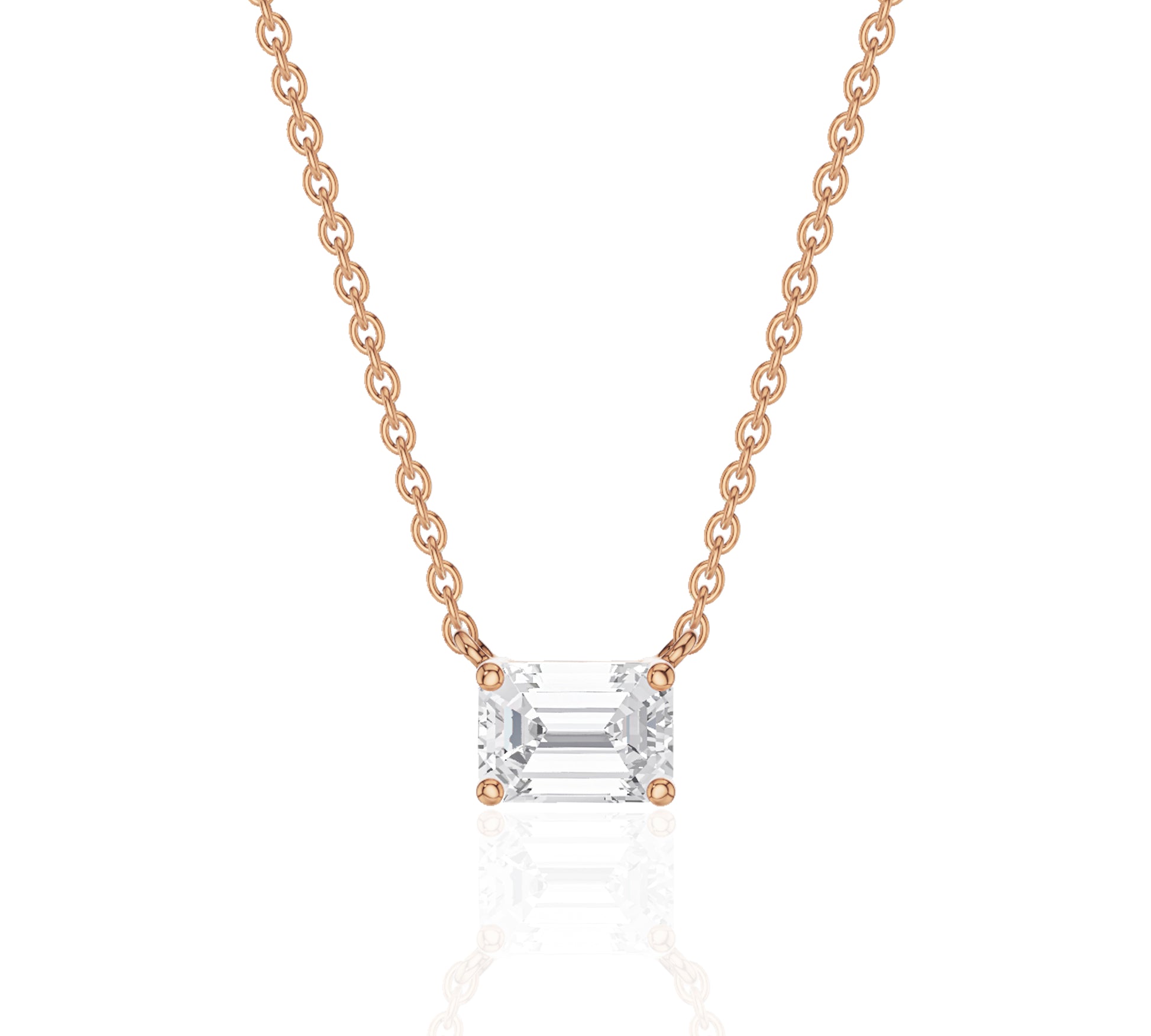 rose gold emerald pendant necklace