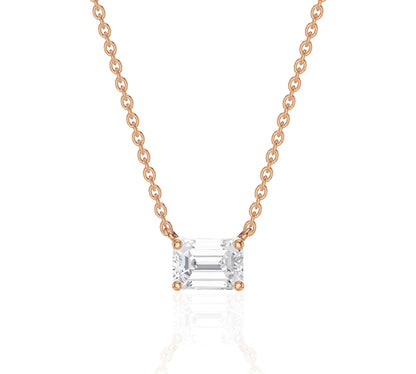 rose gold emerald pendant necklace