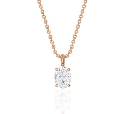 necklace with oval pendant single loop