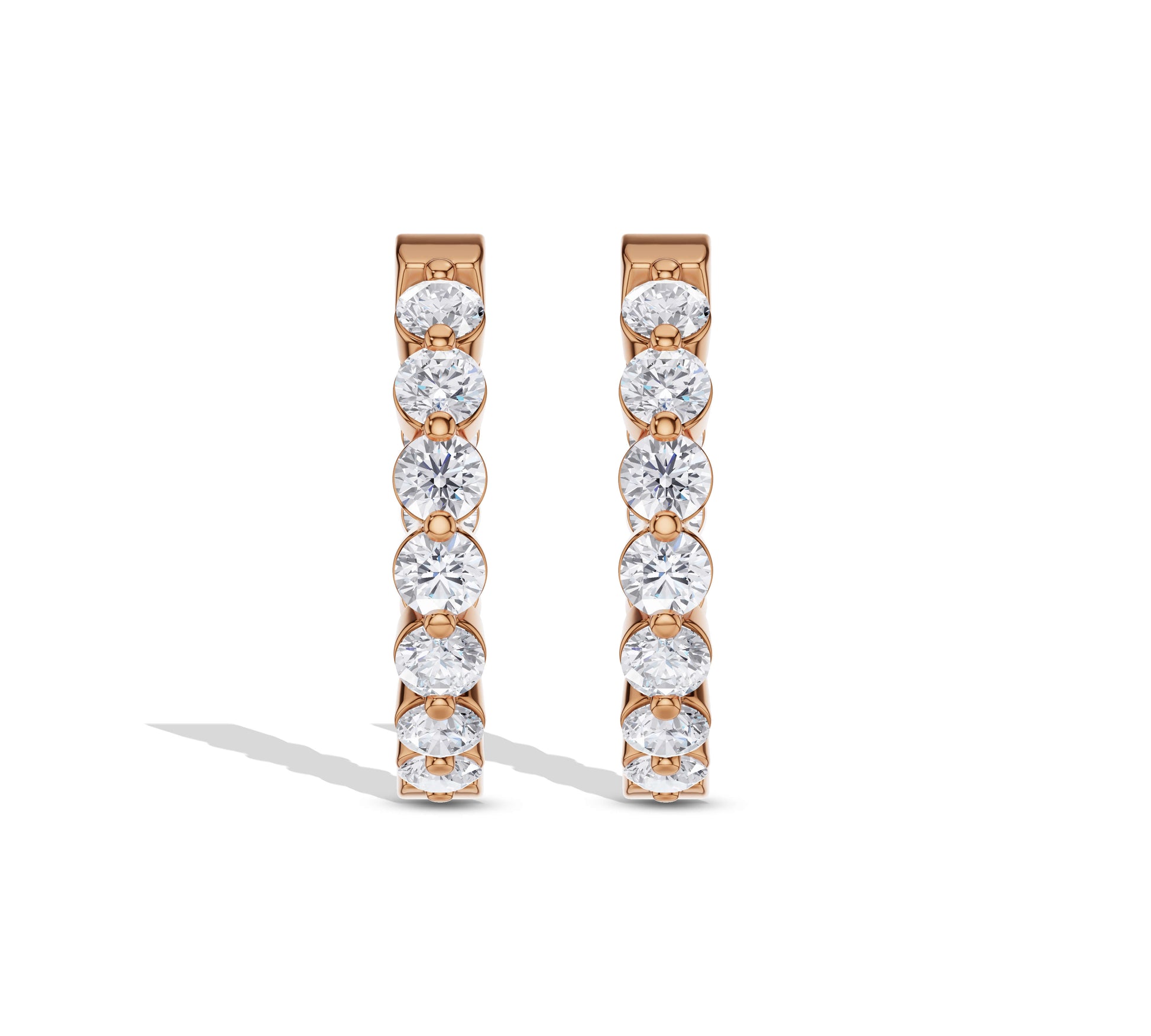 Classic gold hoop earrings with 360° sparkle