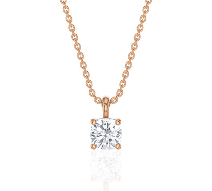 rose gold solitaire diamond necklace