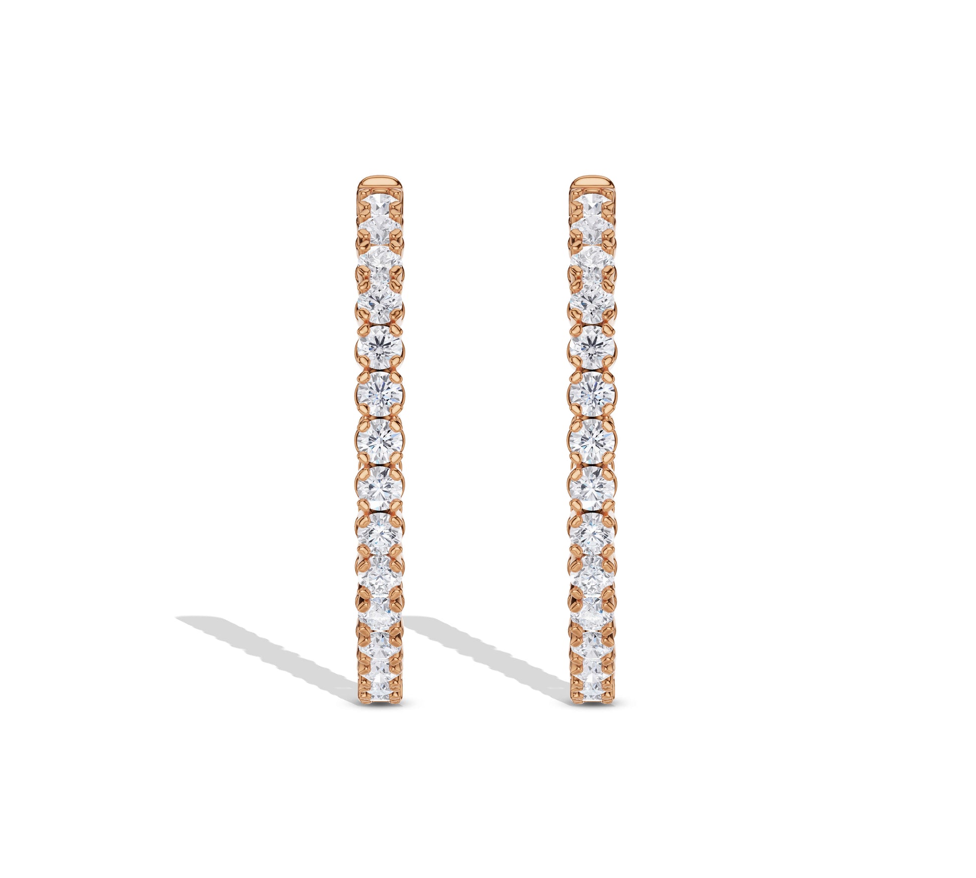 Classic diamond hoop earrings inside out