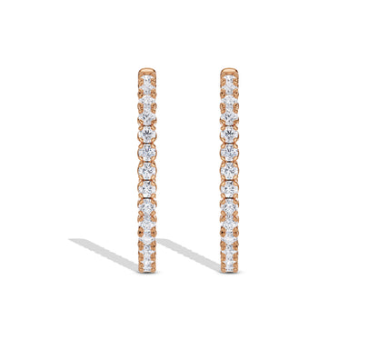 Classic diamond hoop earrings inside out