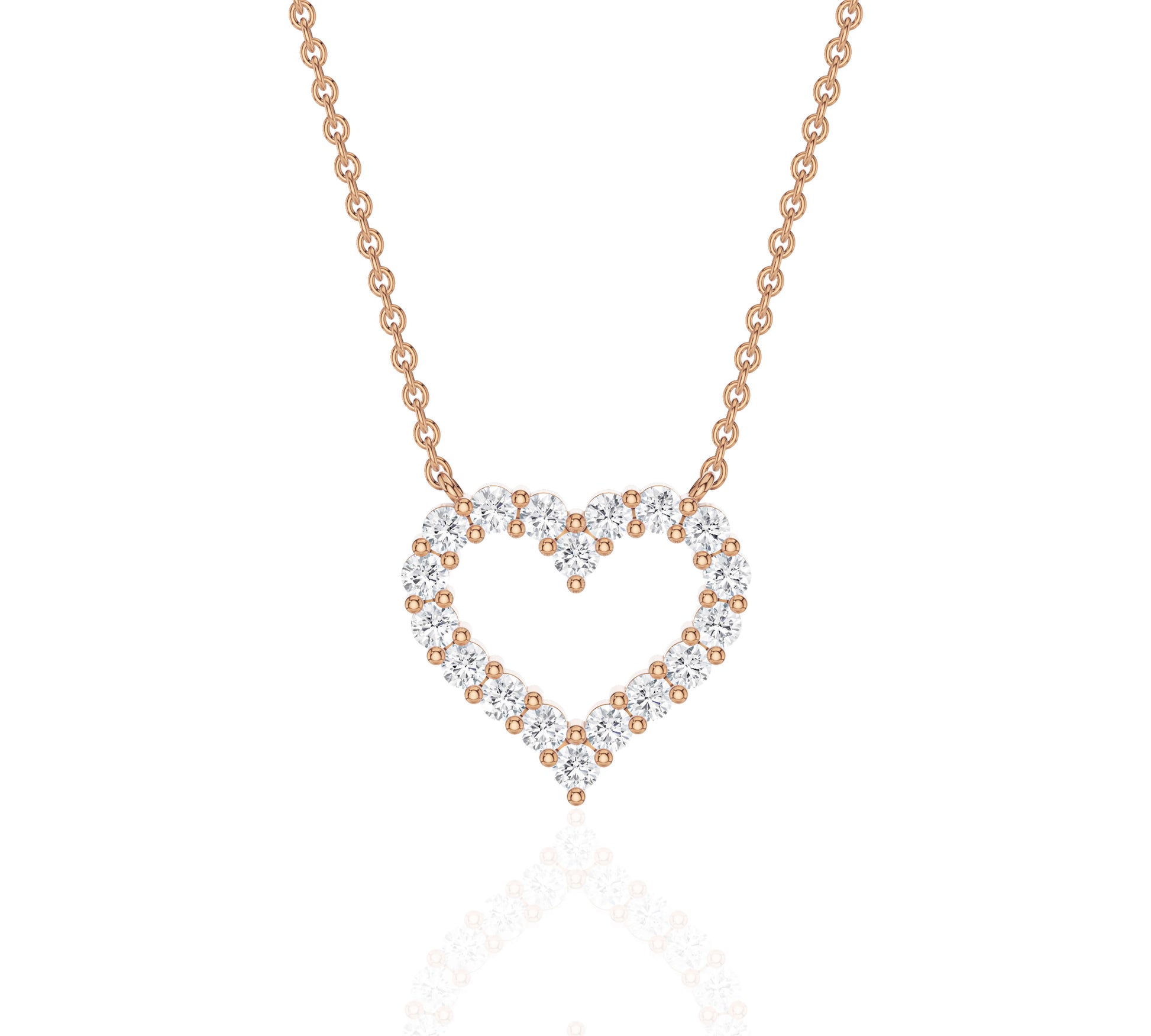 gold diamond heart necklace