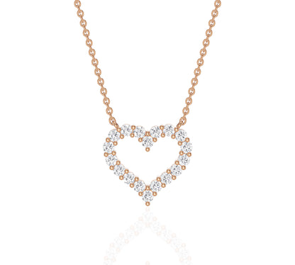 gold diamond heart necklace