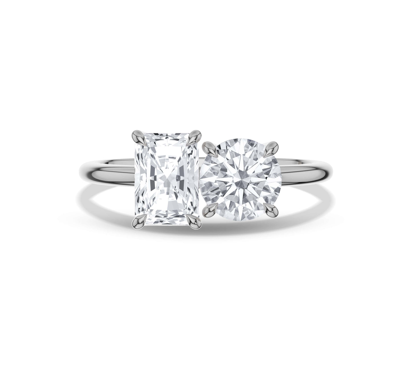 toi et moi engagement ring with wedding band