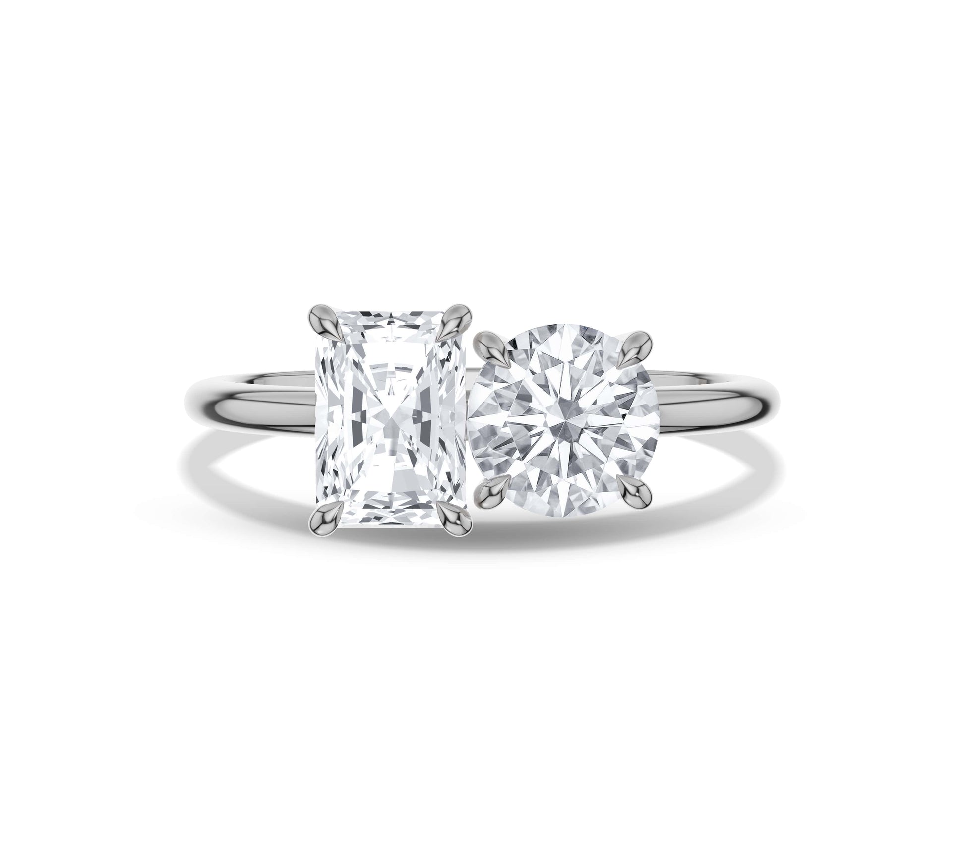 toi et moi engagement ring with wedding band