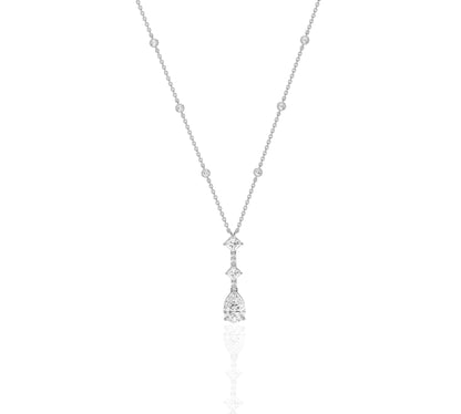 Luxury necklace with central pear drop charm