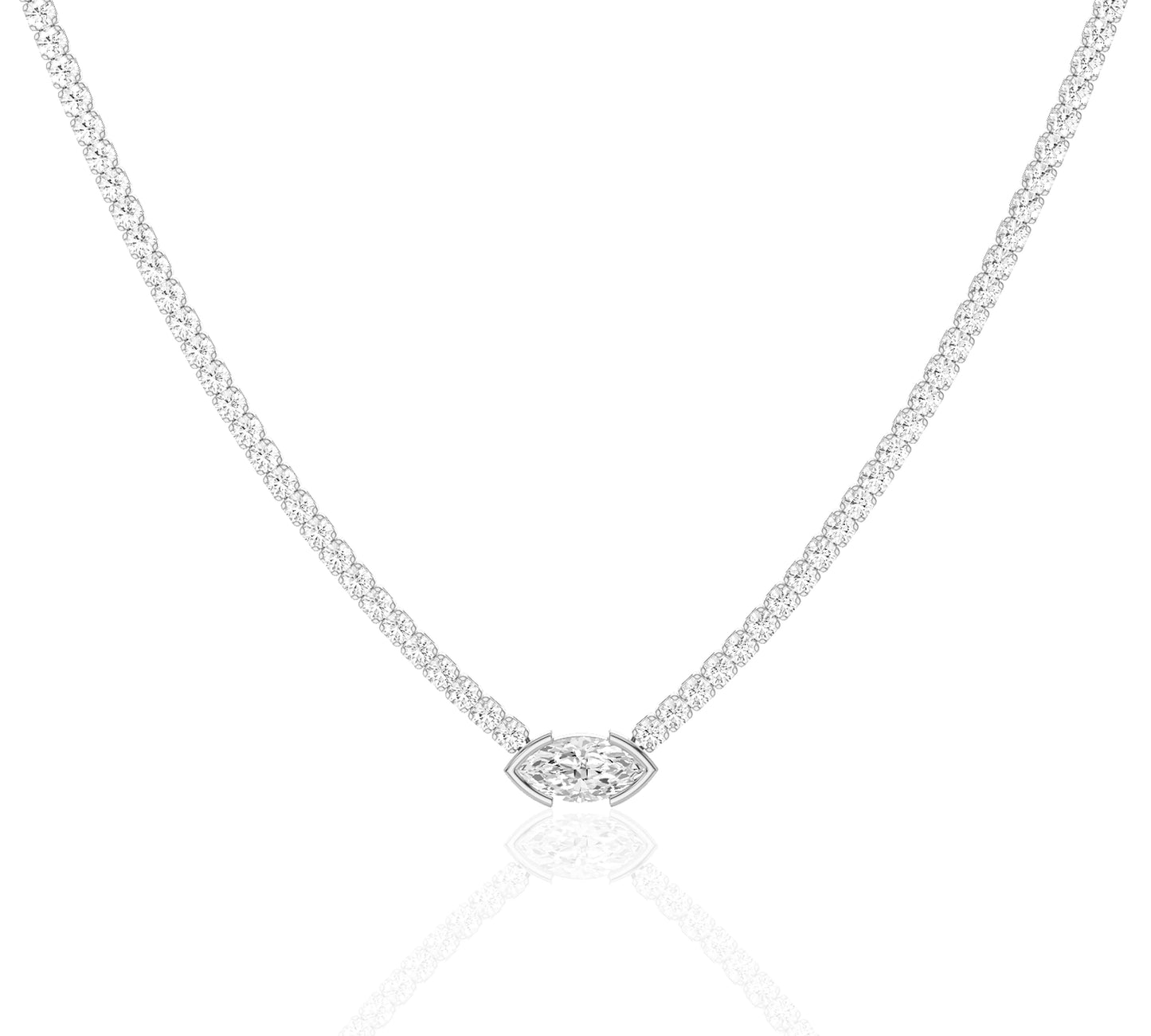 white gold tennis necklace
