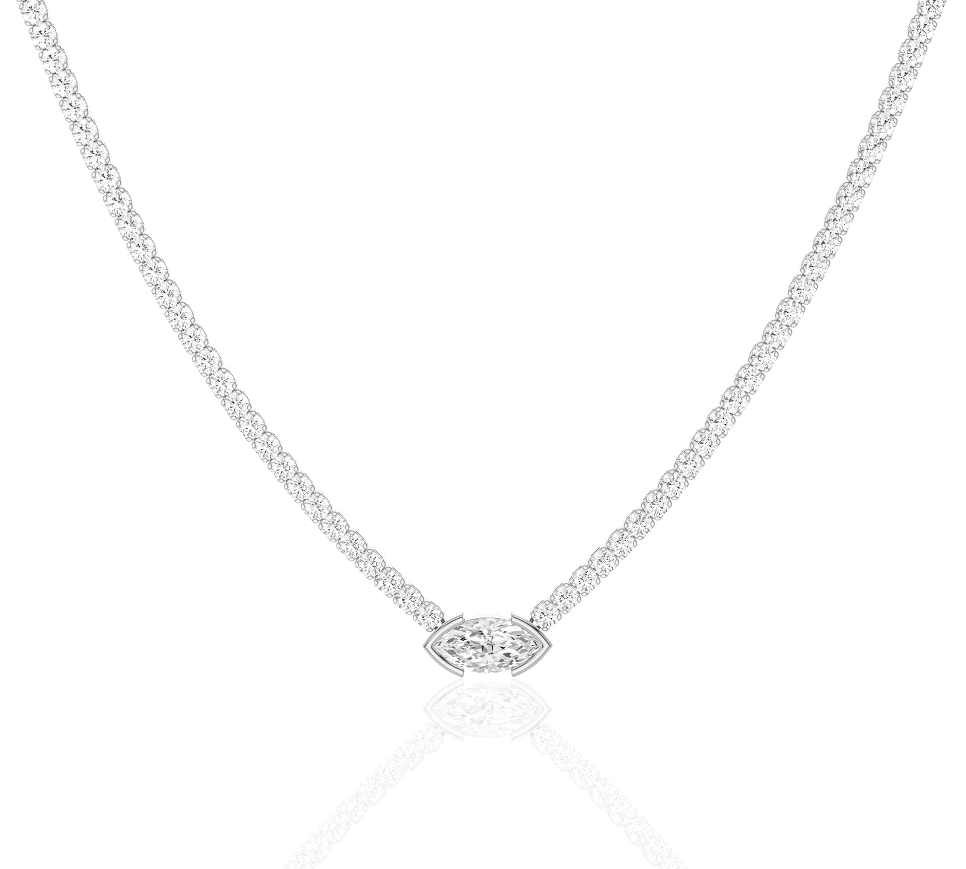 white gold tennis necklace