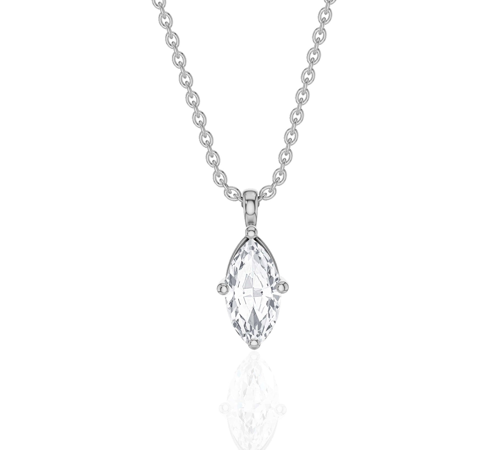 white gold solitaire diamond necklace​