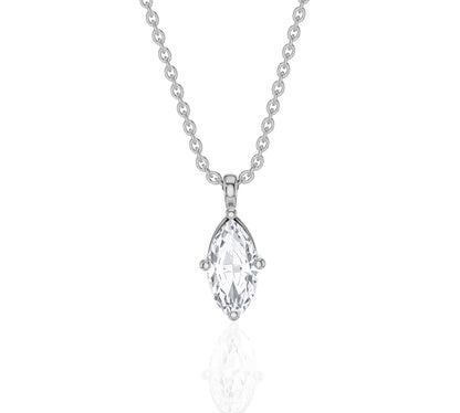 white gold solitaire diamond necklace​