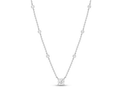 white gold station diamond necklace