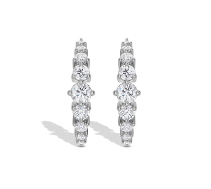 Classic white gold huggies with lab diamonds