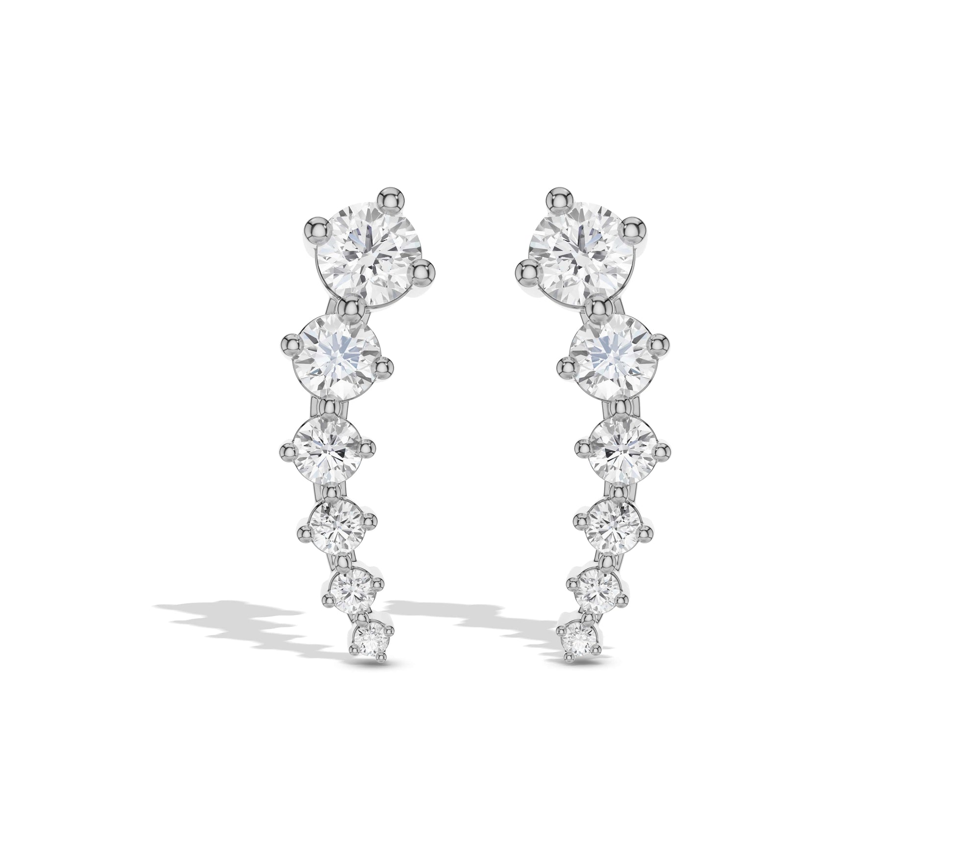 White gold diamond drop earrings elegant style