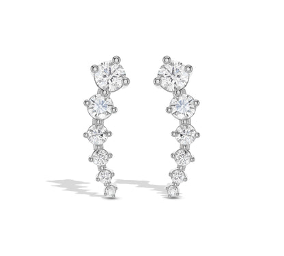 White gold diamond drop earrings elegant style