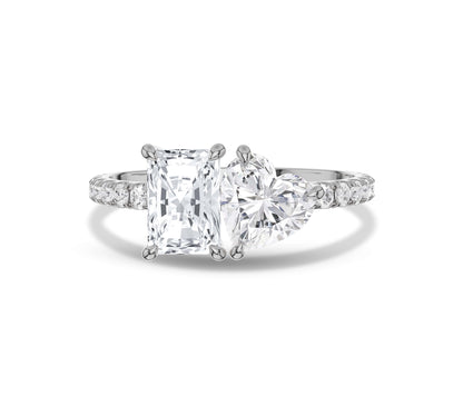 Dual diamond engagement ring design