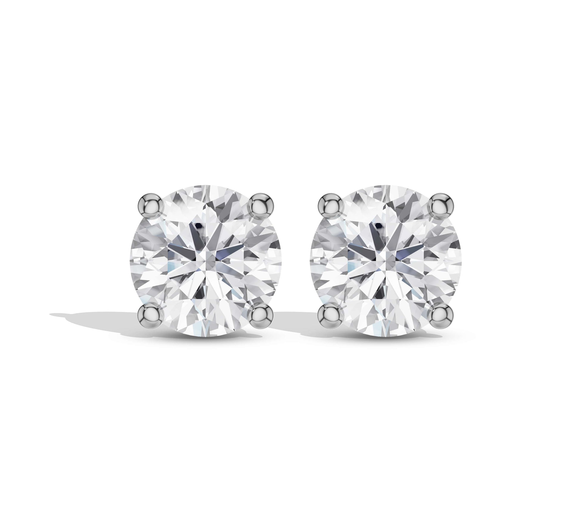 Round shape solitaire earrings
