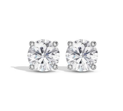 Round shape solitaire earrings