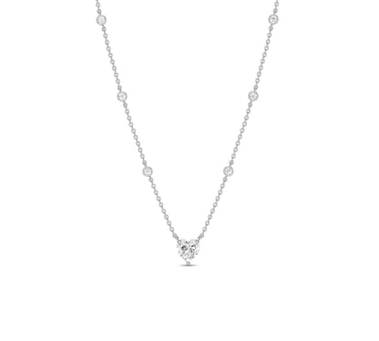 white gold station necklace