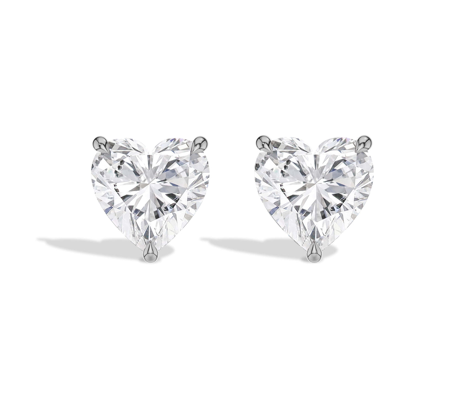 white gold heart earrings
