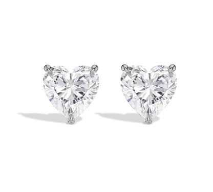 white gold heart earrings