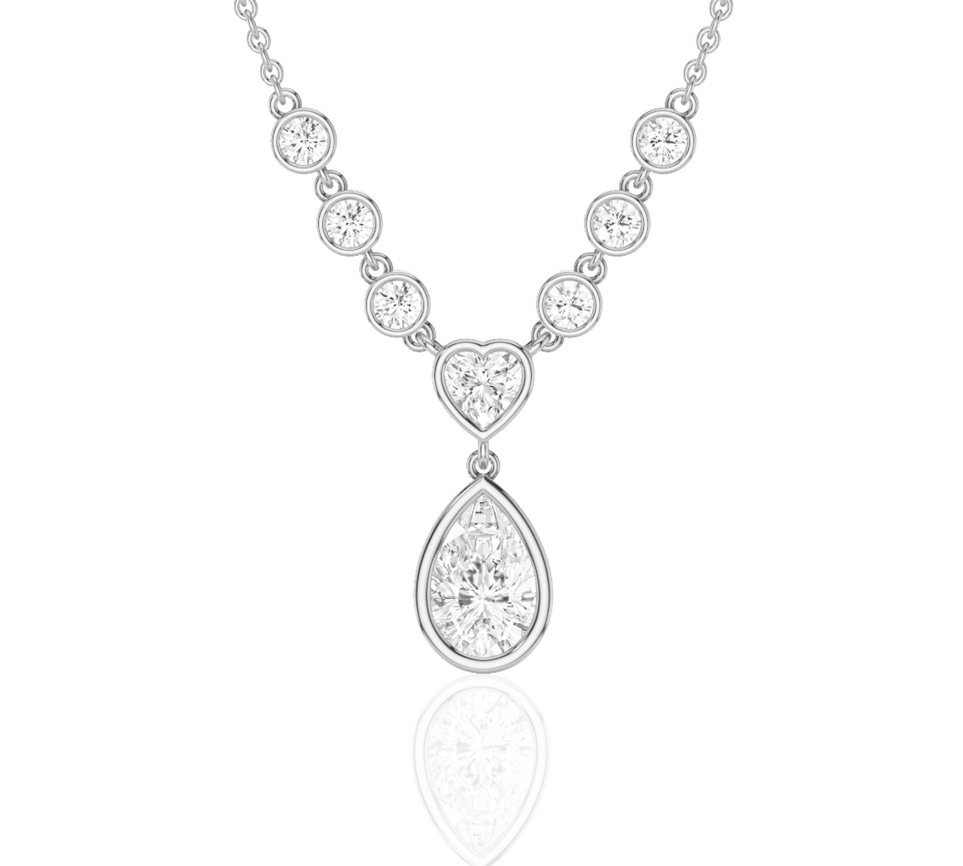 white gold long pendant necklace