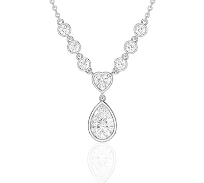 white gold long pendant necklace