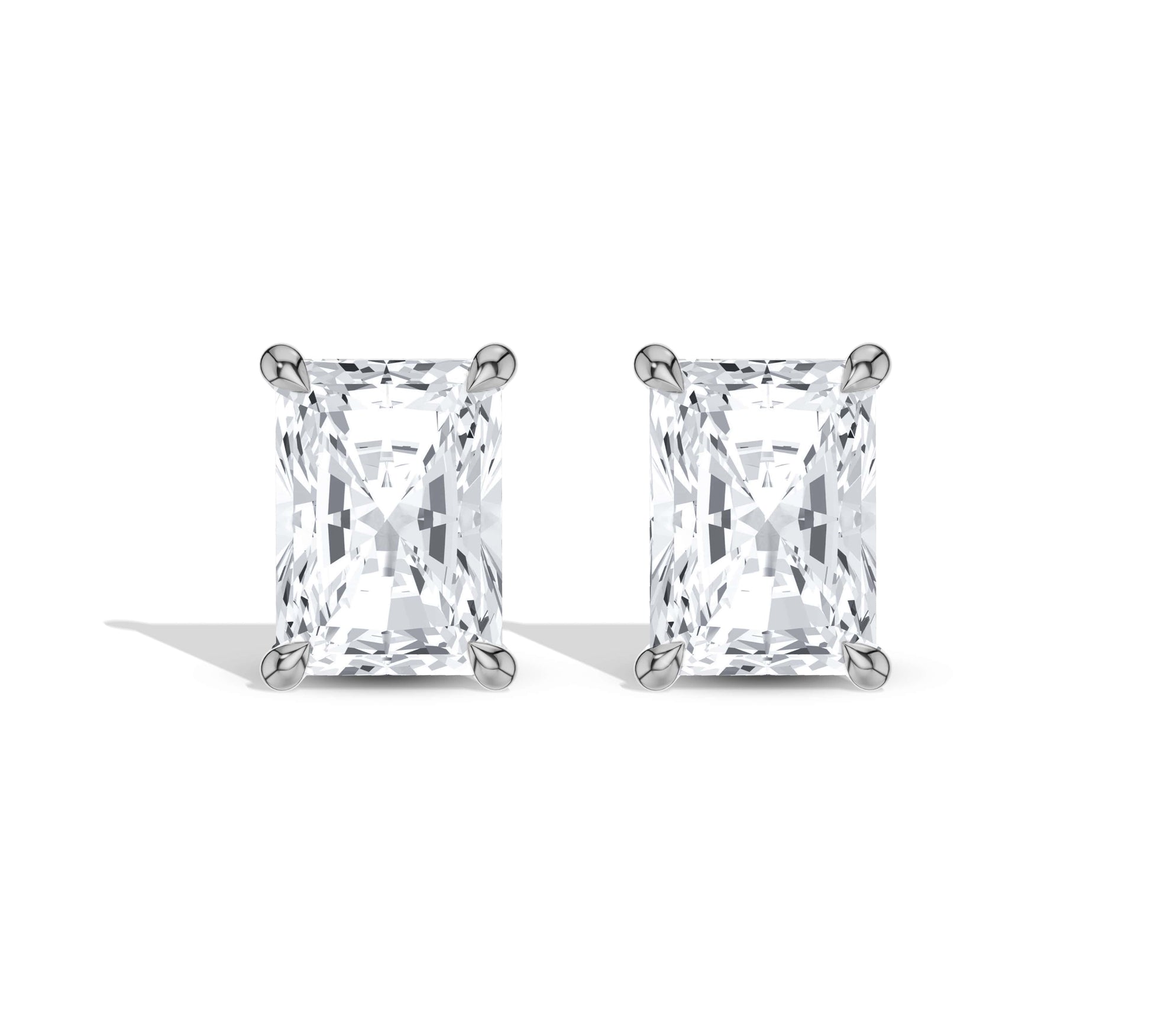 Solitaire radiant cut studs