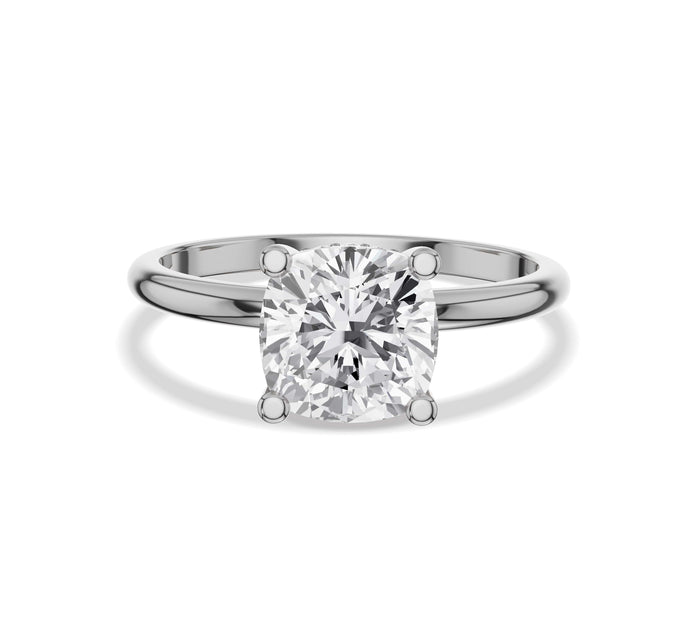 Cushion Diamond Hidden Halo Engagement Ring