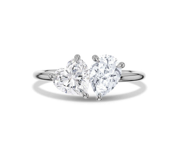 Pear and Heart Shaped Toi et Moi Ring