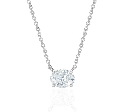 Horizontal Oval Cut Diamond Necklace