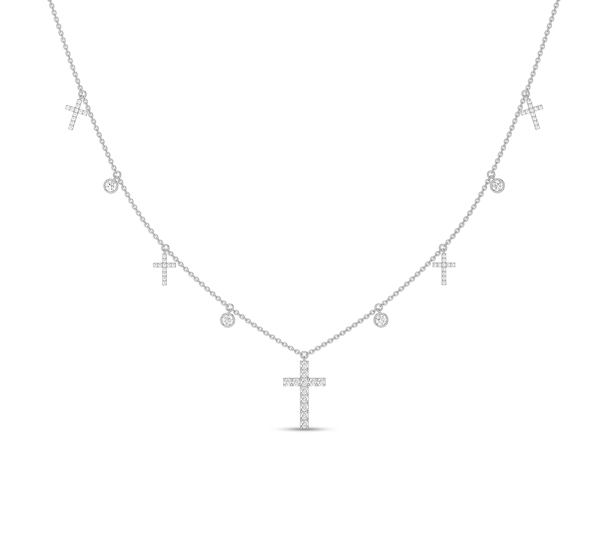 Modern religious choker in white gold