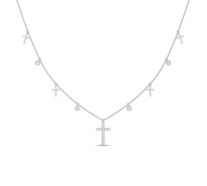 Modern religious choker in white gold