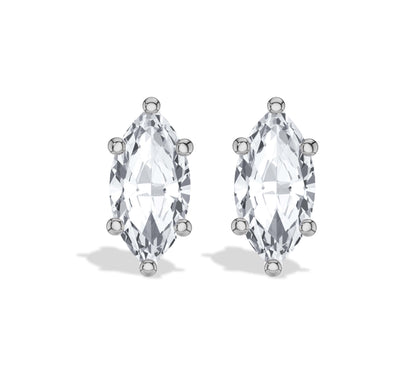 Marquise Diamond Stud Earrings Six Prong