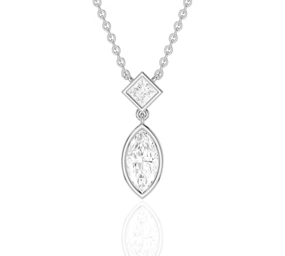 moissanite marquise diamond and gold and necklace​