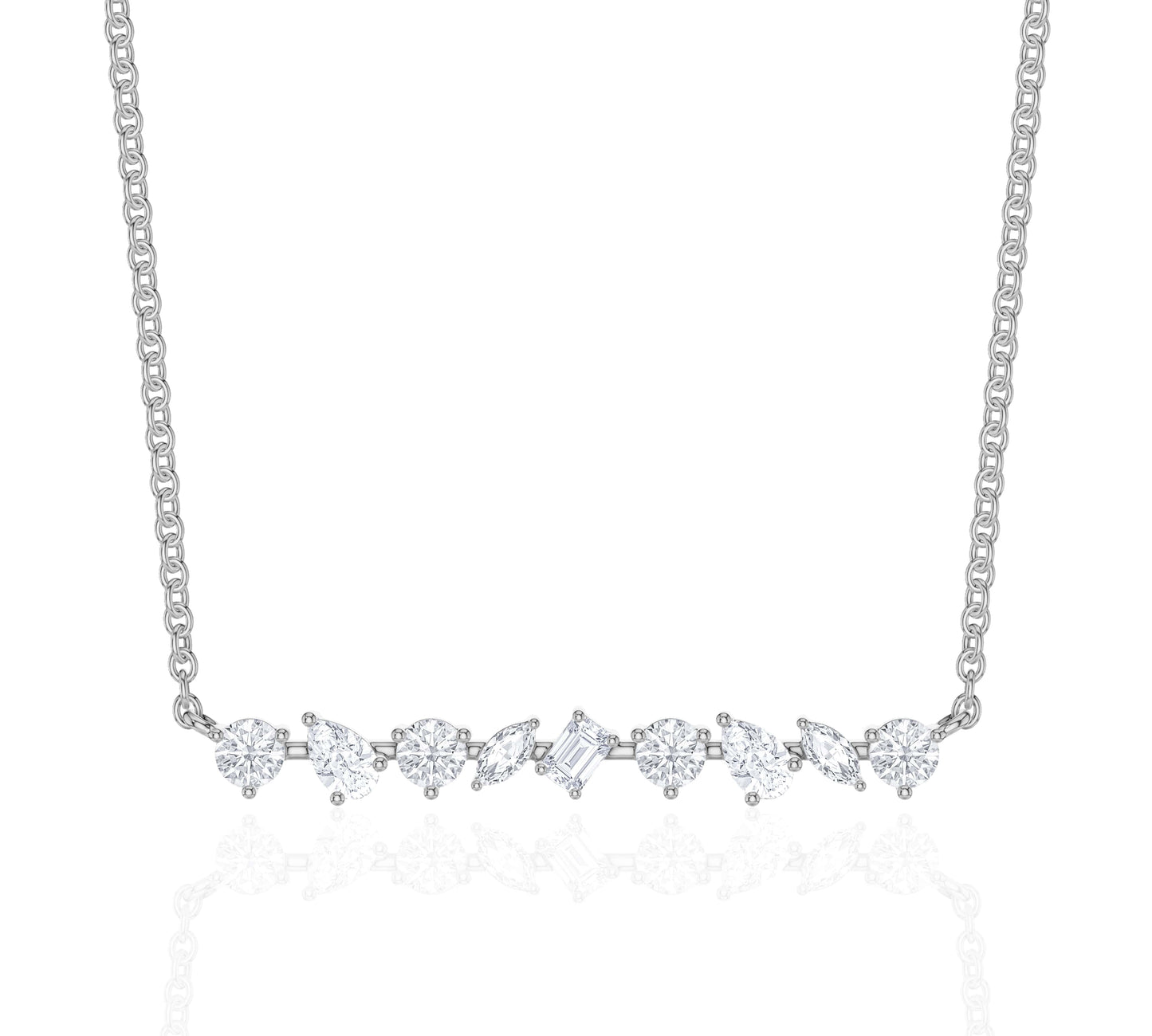 bar pendant necklace white gold