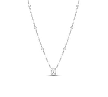 white gold radiant Station Necklace