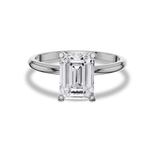 Emerald Cut Hidden Halo Engagement Ring