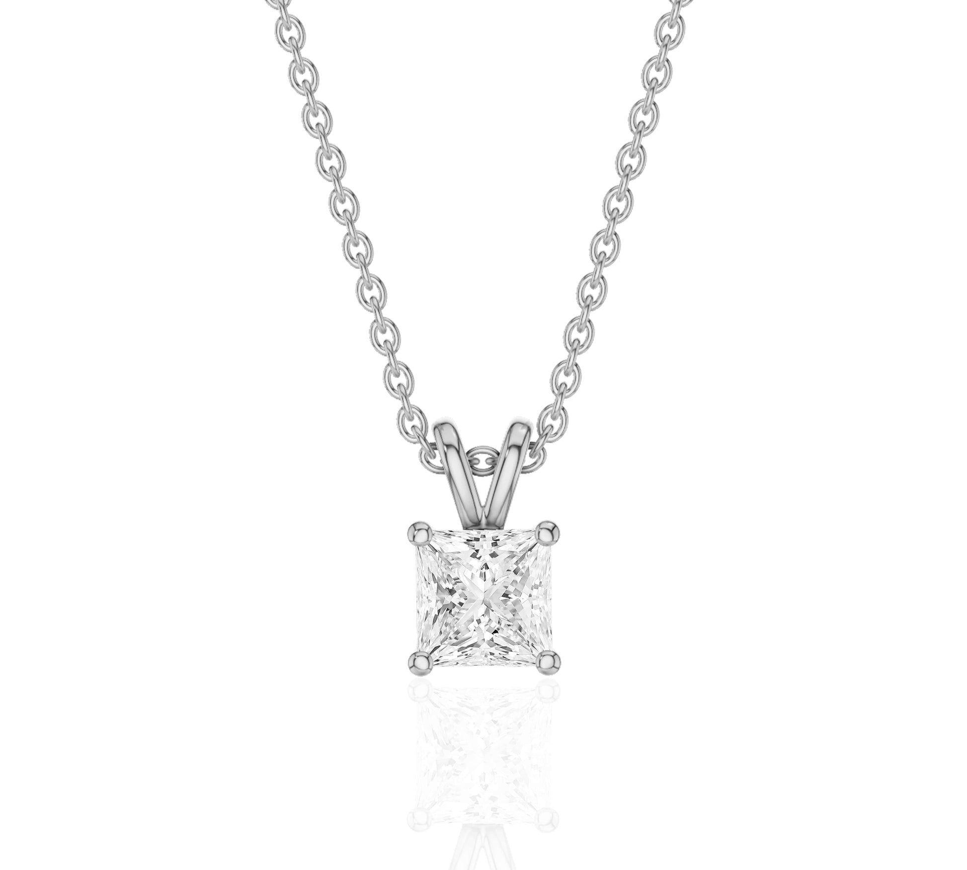 gold diamond pendant in white gold