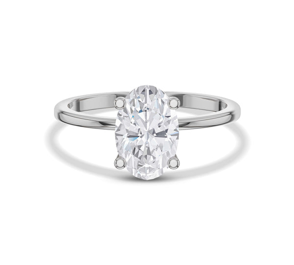 Oval Cut Lab Grown Diamond Solitaire Engagement Ring