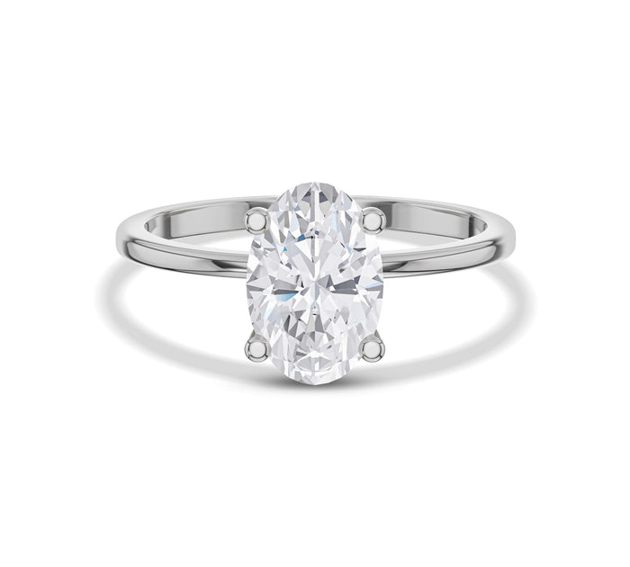 Oval Cut Lab Grown Diamond Solitaire Engagement Ring