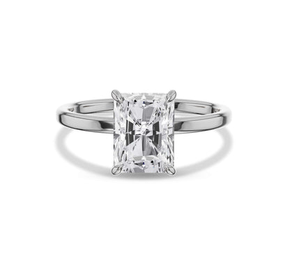 Statement radiant cut diamond with classic setting